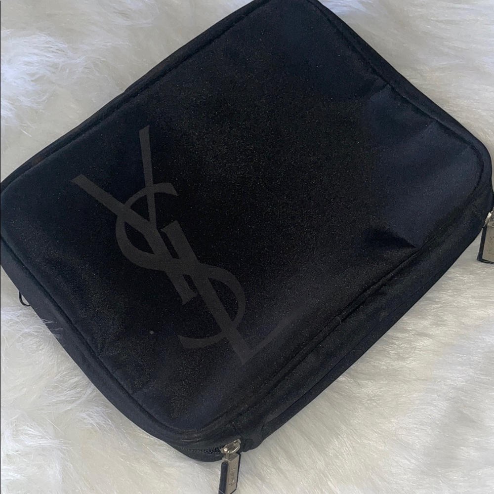 Yves Saint Laurent Black Toiletry Travel Makeup Cosmetic Bag